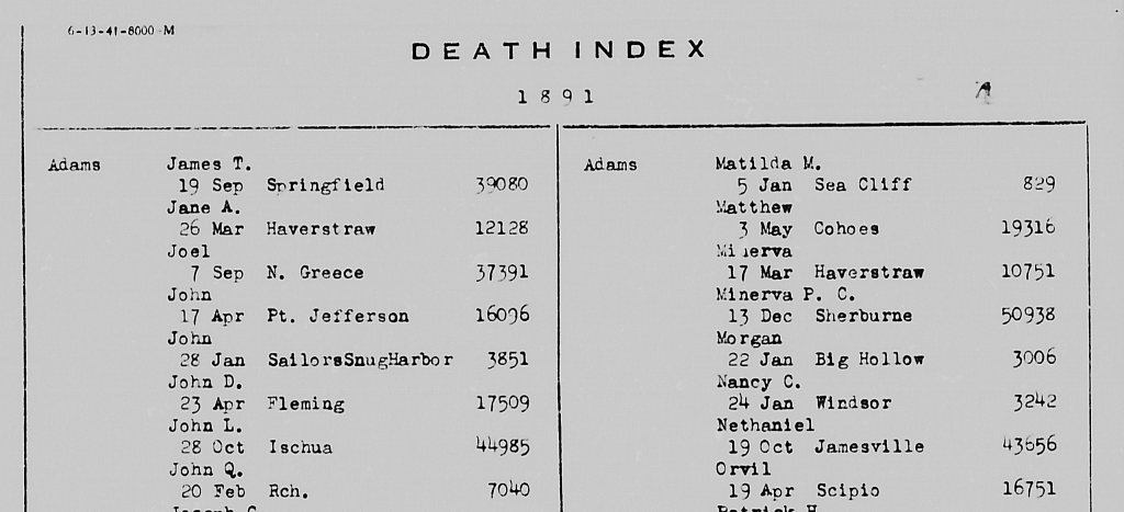 New York State death index - image #1 of 2