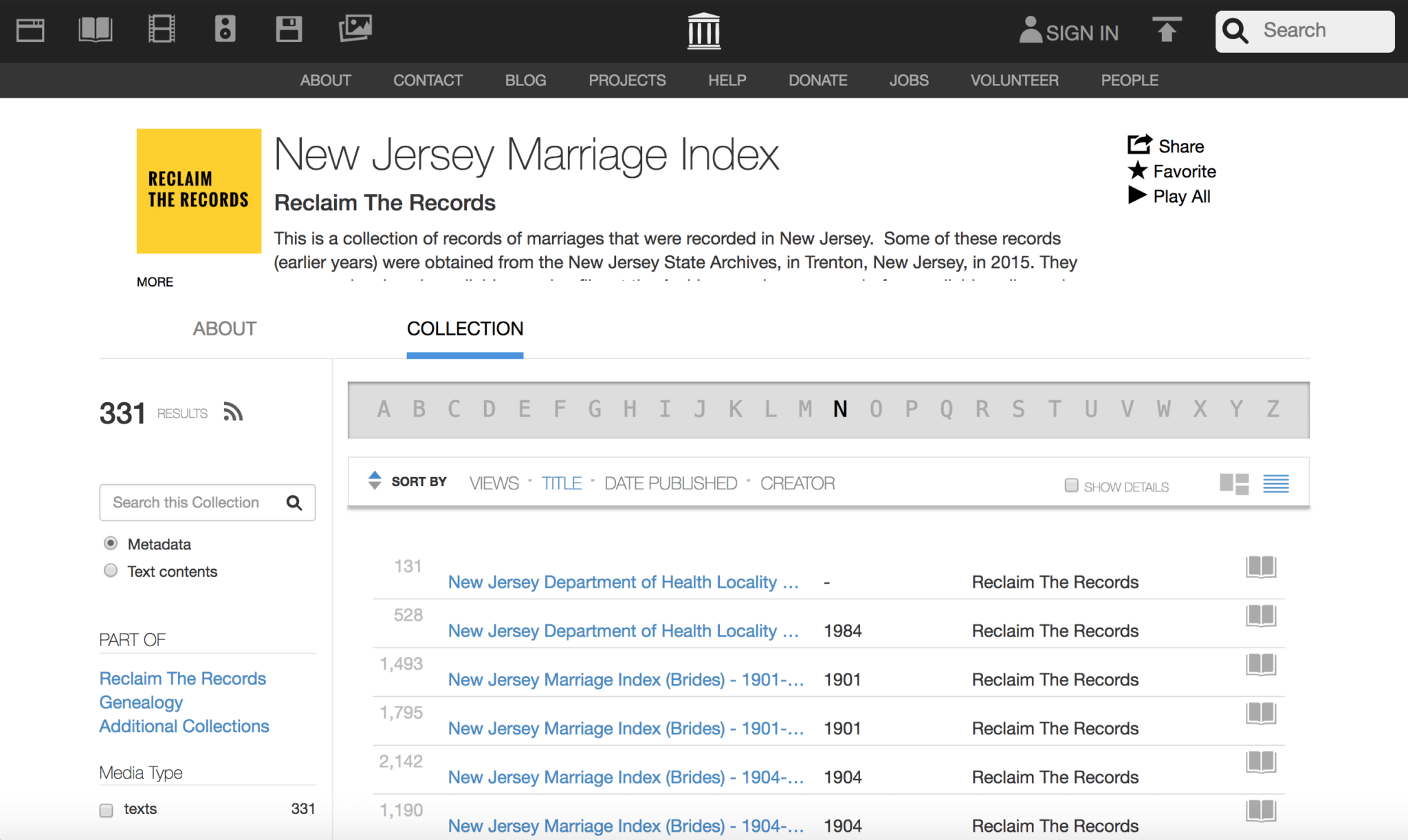 New Jersey Marriage Index, 19012016 Reclaim The Records