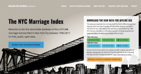 Screenshot of NYCMarriageIndex.com