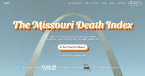 Screenshot of the Missouri Death Index website
