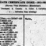 Mississippi state death index