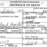 Image from a Baltimore, Maryland death certificate